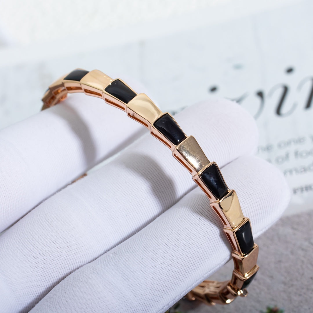 [Polaidi Jewelry]SERPENTI BRACELET PINK GOLD ONYX