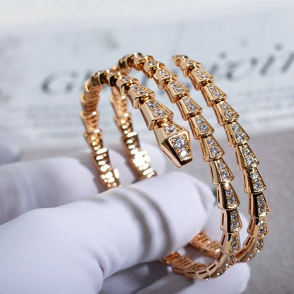 [Polaidi Jewelry]SERPENTI BRACELET PINK GOLD DIAMOND DOUBLE ROW