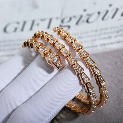 [Polaidi Jewelry]SERPENTI BRACELET PINK GOLD DIAMOND DOUBLE ROW