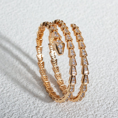 [Polaidi Jewelry]SERPENTI BRACELET PINK GOLD DIAMOND DOUBLE ROW