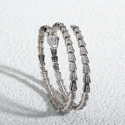 [Polaidi Jewelry]SERPENTI BRACELET SILVER DIAMOND DOUBLE ROW