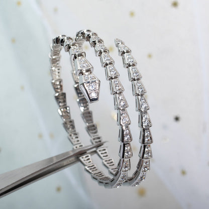 [Polaidi Jewelry]SERPENTI BRACELET SILVER DIAMOND DOUBLE ROW