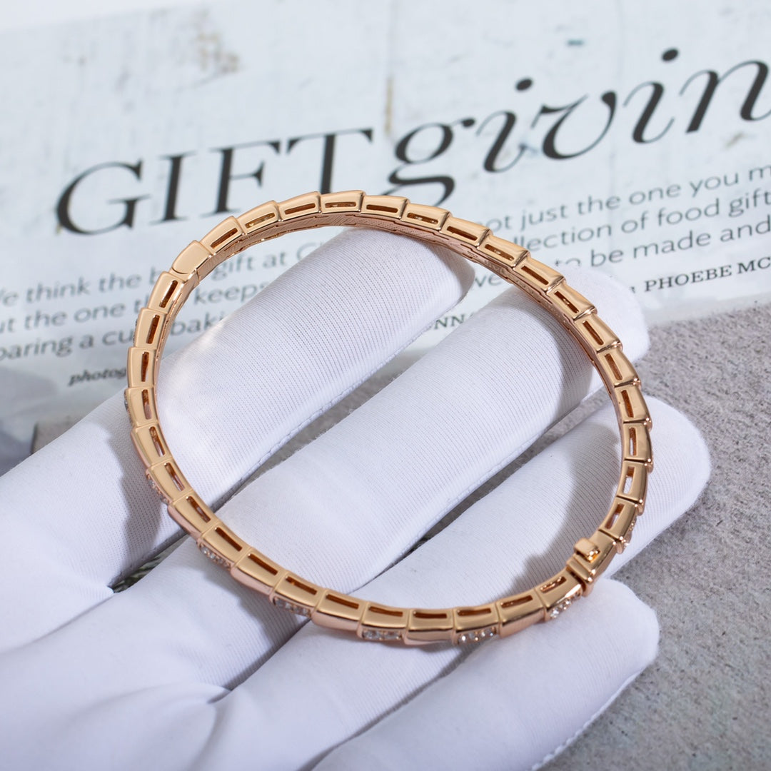 [Polaidi Jewelry]SERPENTI SMALL BRACELET PINK GOLD DIAMOND
