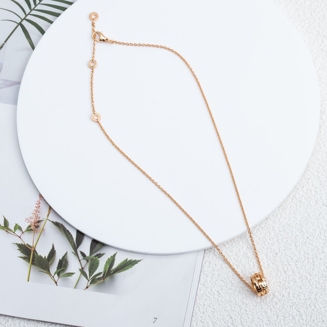 [Polaidi Jewelry]PARENTESI NECKLACE PINK GOLD