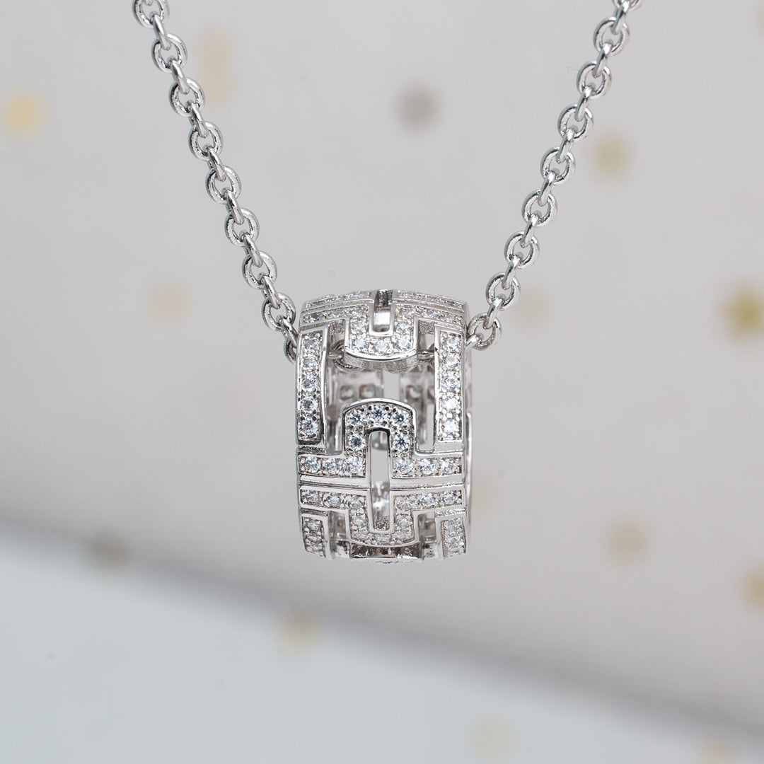 [Polaidi Jewelry]PARENTESI NECKLACE SILVER DIAMOND
