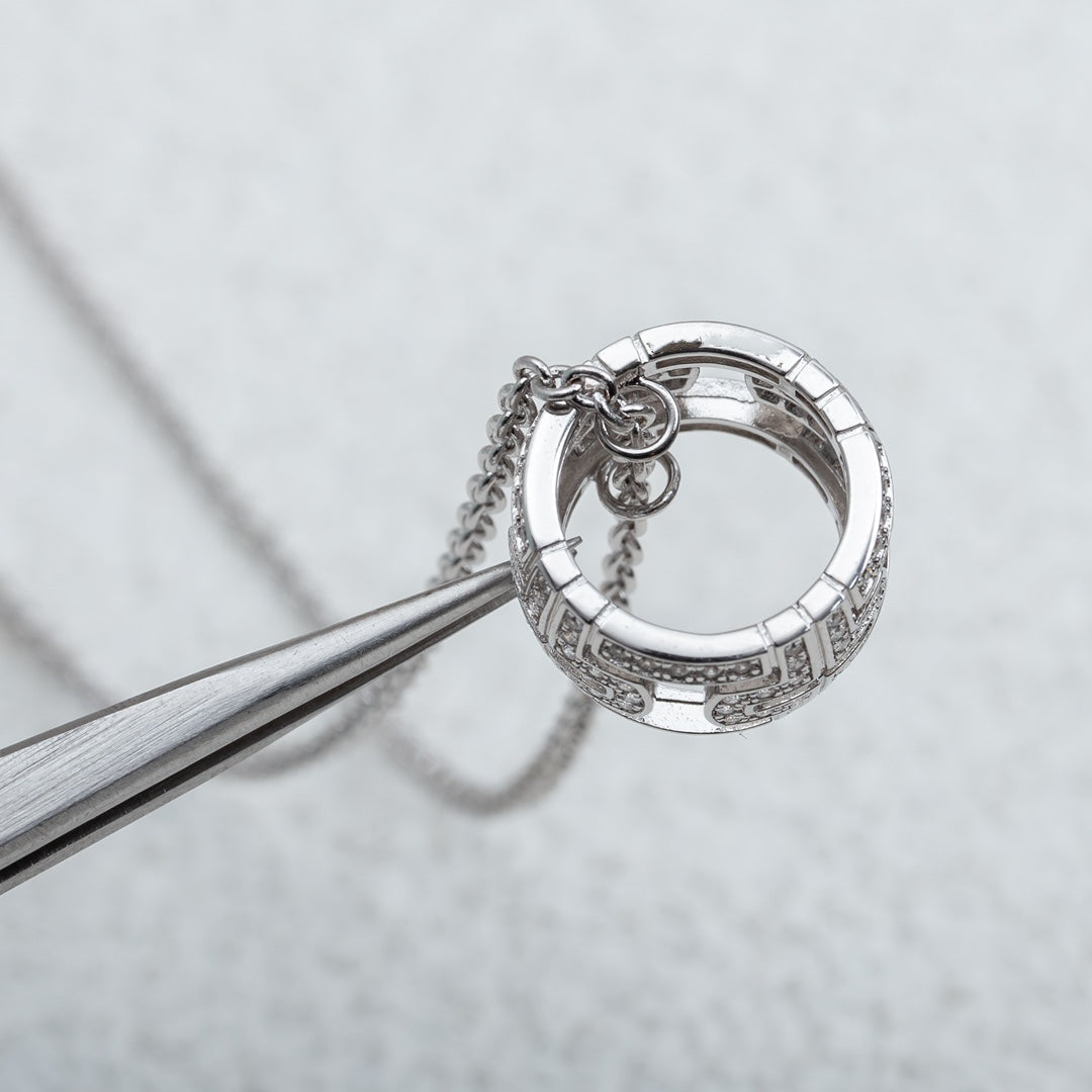 [Polaidi Jewelry]PARENTESI NECKLACE SILVER DIAMOND