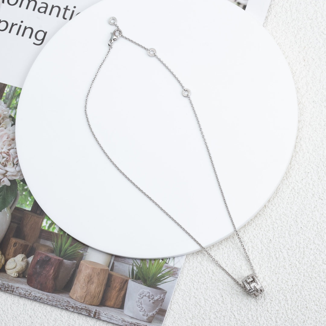 [Polaidi Jewelry]PARENTESI NECKLACE SILVER DIAMOND