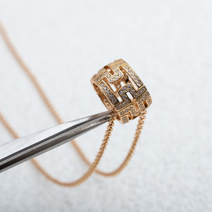 [Polaidi Jewelry]PARENTESI NECKLACE PINK GOLD DIAMOND