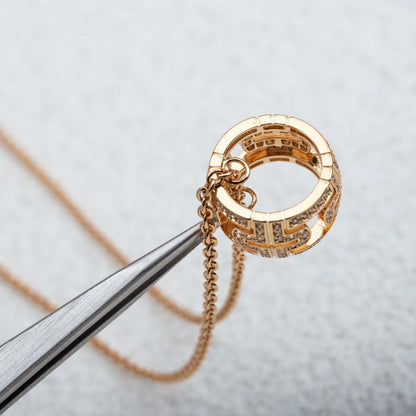 [Polaidi Jewelry]PARENTESI NECKLACE PINK GOLD DIAMOND