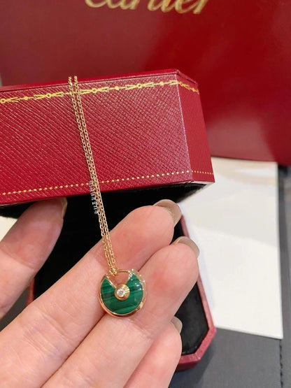[：Polaidi Jewelry]AMULETTE ROSE GOLD MALACHITE NECKLACE