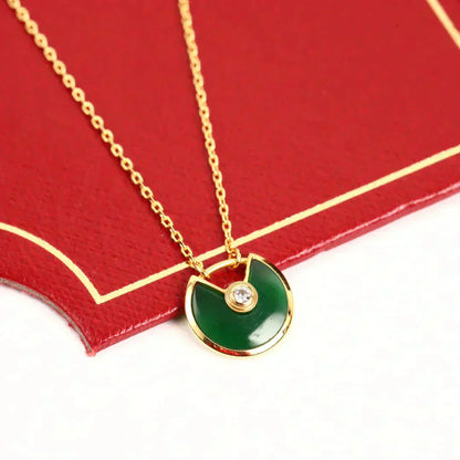 [Polaidi Jewelry]AMULETTE GOLD MALACHITE NECKLACE