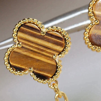 [：Polaidi Jewelry]CLOVER  2 MOTIF  TIGER EYE CARNELIAN EARRINGS