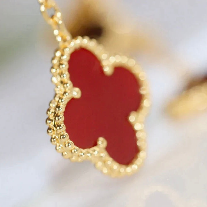 [：Polaidi Jewelry]CLOVER  2 MOTIF  TIGER EYE CARNELIAN EARRINGS