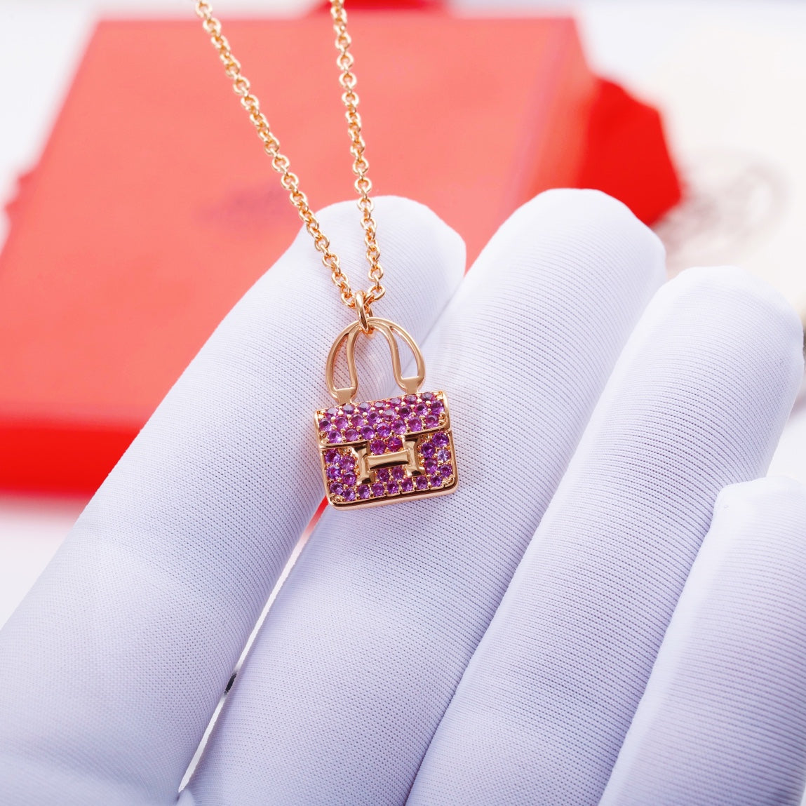 [Polaidi Jewelry]CONSTANCE PEDANT PURPLE DIAMOND NECKLACE