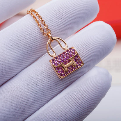 [Polaidi Jewelry]CONSTANCE PEDANT PURPLE DIAMOND NECKLACE
