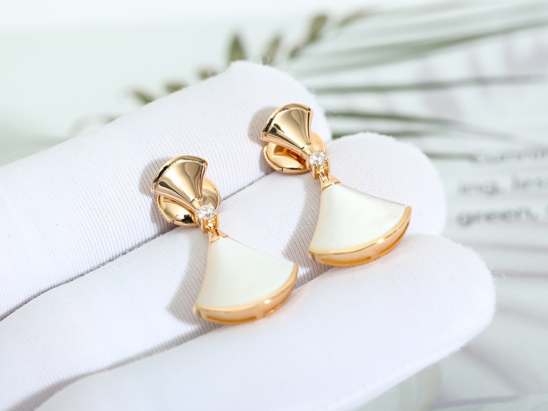 [Polaidi Jewelry]DREAM MOP PINK GOLD EARRINGS