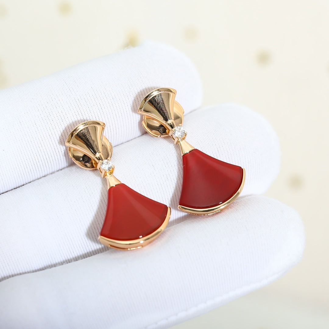 [Polaidi Jewelry]DREAM Carnelian PINK GOLD EARRINGS