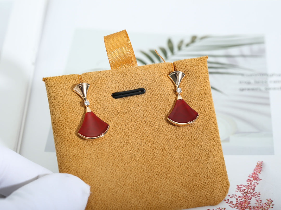 [Polaidi Jewelry]DREAM Carnelian PINK GOLD EARRINGS