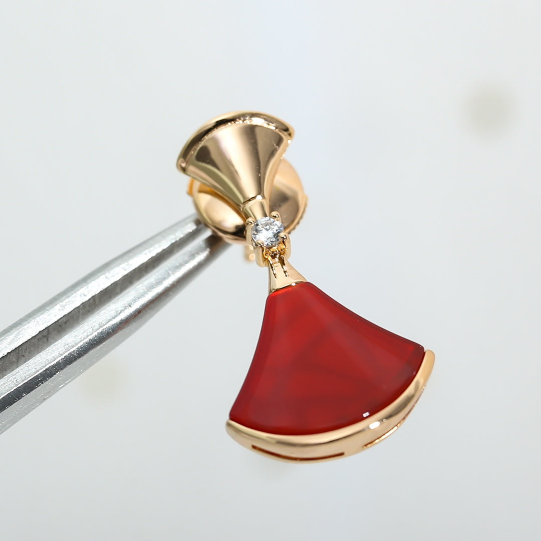 [Polaidi Jewelry]DREAM Carnelian PINK GOLD EARRINGS