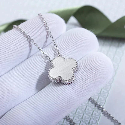 [Polaidi Jewelry]CLOVER  15MM DIAMOND LASER NECKLACE SILVER