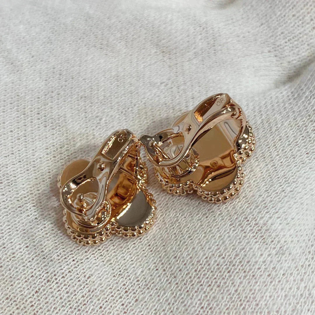 [：Polaidi Jewelry]CLOVER MEDIUM 1 MOTIFS CARNELIAN  DIAMOND earrings