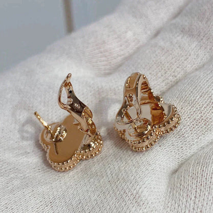 [Polaidi Jewelry]CLOVER MEDIUM 1 MOTIFS CARNELIAN  DIAMOND earrings