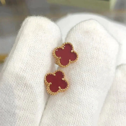 [：Polaidi Jewelry]CLOVER MINI 9.5MM CARNELIAN EARRINGS