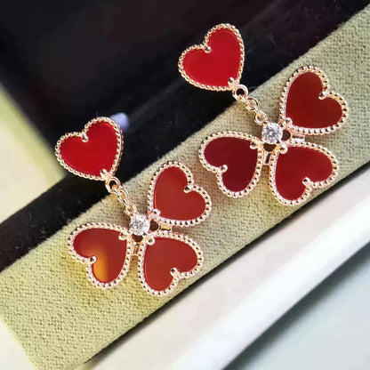 [：Polaidi Jewelry]SWEET CLOVER CARNELIAN EARRINGS