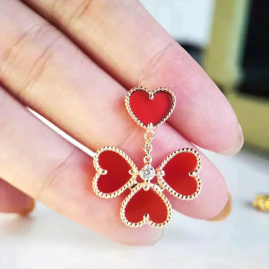 [Polaidi Jewelry]SWEET CLOVER CARNELIAN EARRINGS