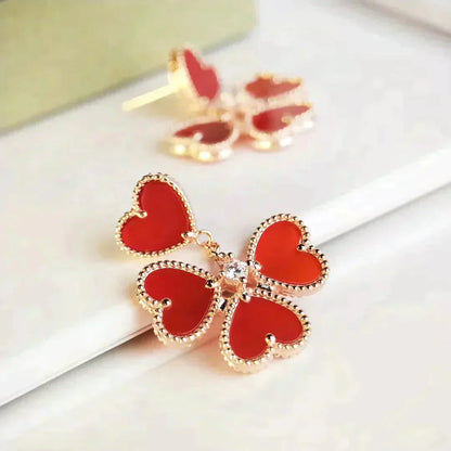 [：Polaidi Jewelry]SWEET CLOVER CARNELIAN EARRINGS