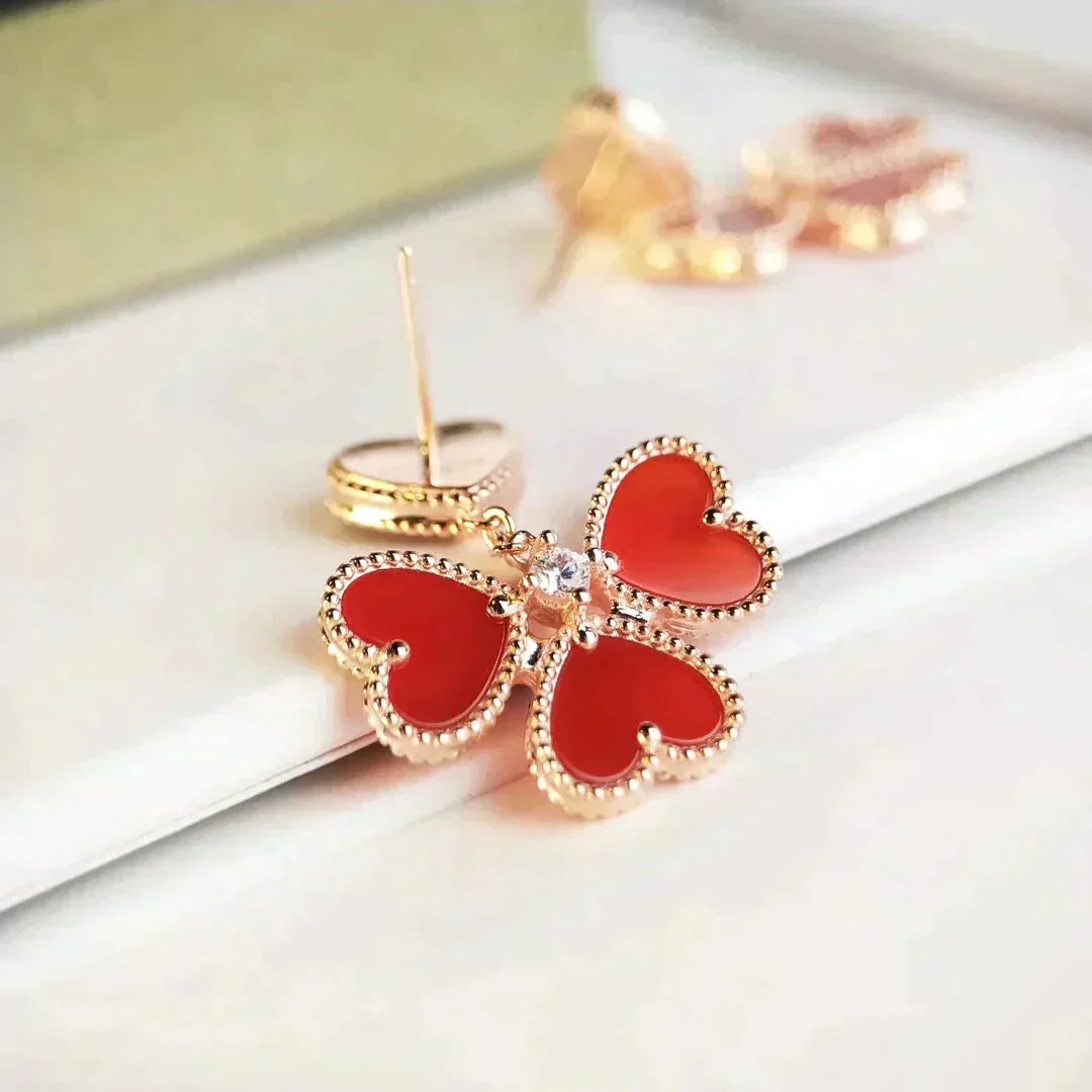 [：Polaidi Jewelry]SWEET CLOVER CARNELIAN EARRINGS