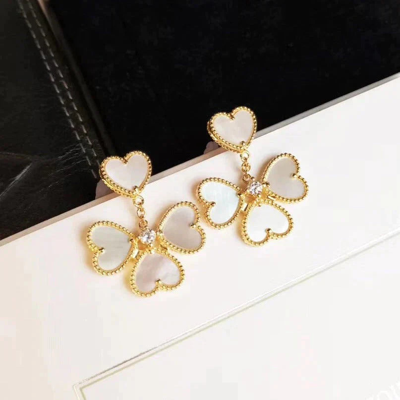 [Polaidi Jewelry]CLOVER SWEET WHITE MOP EARRINGS