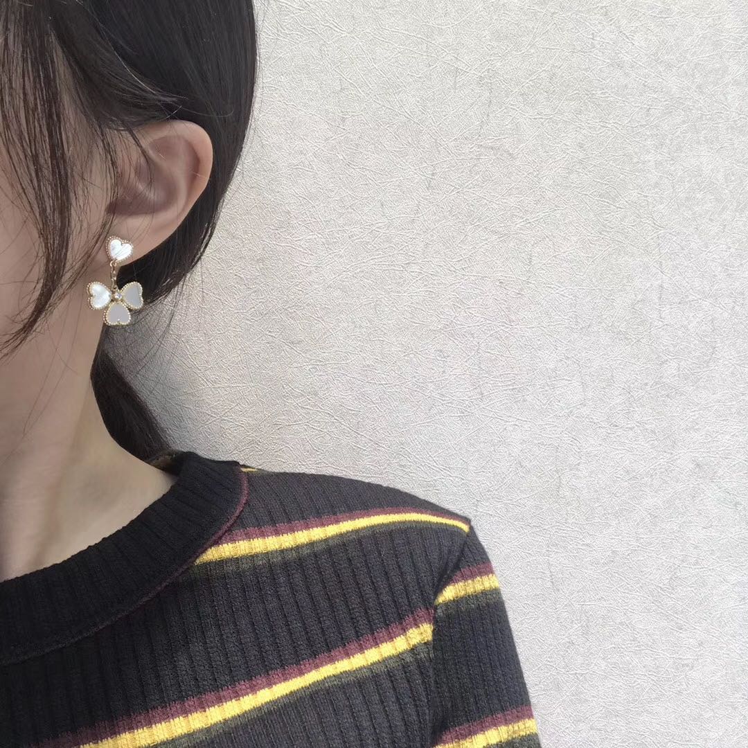 [：Polaidi Jewelry]CLOVER SWEET WHITE MOP EARRINGS