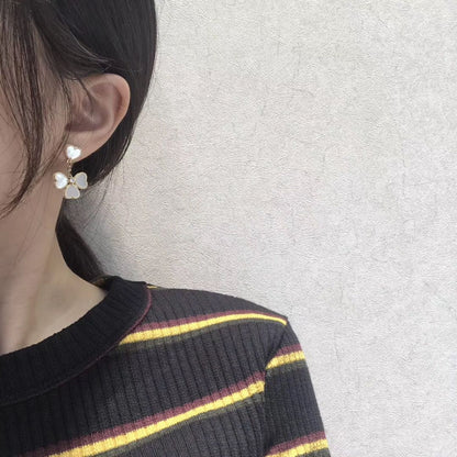 [：Polaidi Jewelry]CLOVER SWEET WHITE MOP EARRINGS