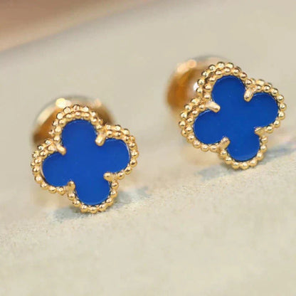 [Polaidi Jewelry]CLOVER MINI 9.5MM TURQUOISE EARRINGS