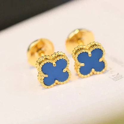 [Polaidi Jewelry]CLOVER MINI 9.5MM TURQUOISE EARRINGS