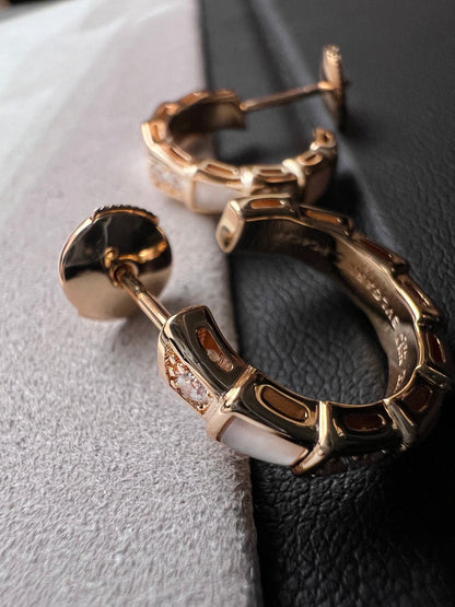 [Polaidi Jewelry]SERPENTI MOP PINK GOLD EARRINGS