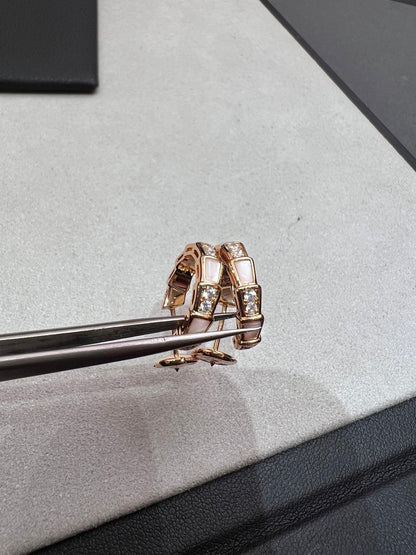 [Polaidi Jewelry]SERPENTI MOP PINK GOLD EARRINGS
