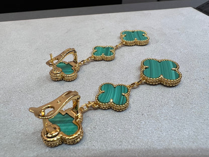[Polaidi Jewelry]CLOVER MALACHITE 3 MOTIFS GOLD