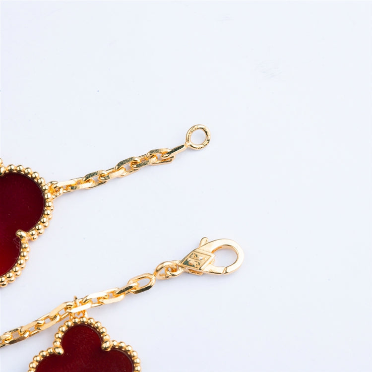 [：Polaidi Jewelry]CLOVER BRACELET 5 MOTIFS CARNELIAN TIGER EYE