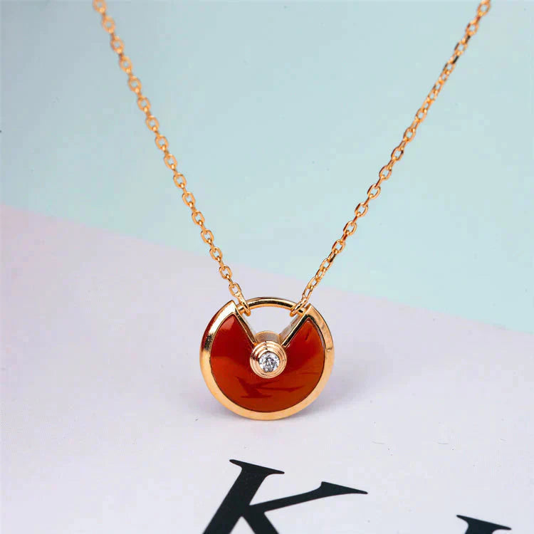[：Polaidi Jewelry]AMULETTE GOLD CARNELIAN ONYX NECKLACE