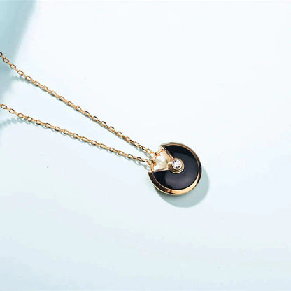 [：Polaidi Jewelry]AMULETTE GOLD CARNELIAN ONYX NECKLACE