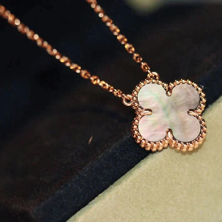 [Polaidi Jewelry]CLOVER 15MM  GRAY MOTHER OF PEARL NECKLACE