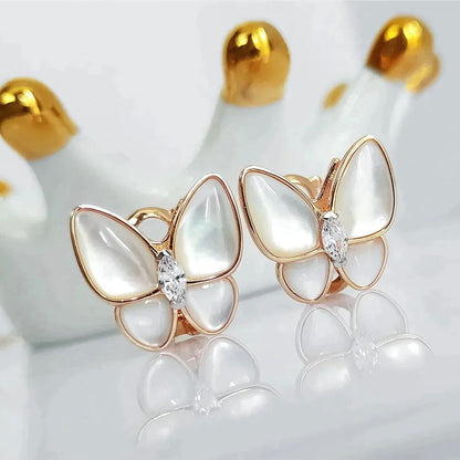 [Polaidi Jewelry]BUTTERFLY MOP DIAMOND EARRINGS