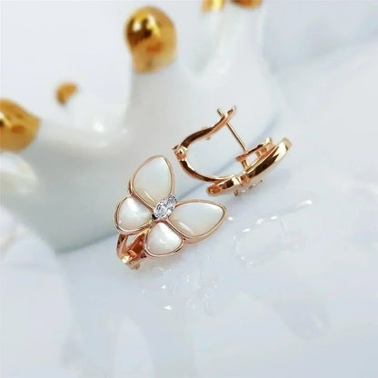 [：Polaidi Jewelry]BUTTERFLY MOP DIAMOND EARRINGS