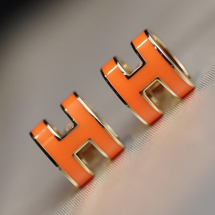 [Polaidi Jewelry]MINI POP H EARRINGS ORANGE