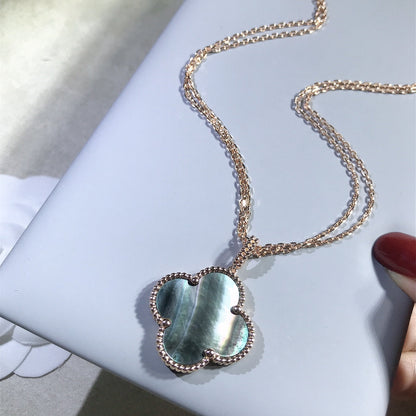 [：Polaidi Jewelry]CLOVER 25MM GOLD DARK MOP BIG CLOVER NECKLACE