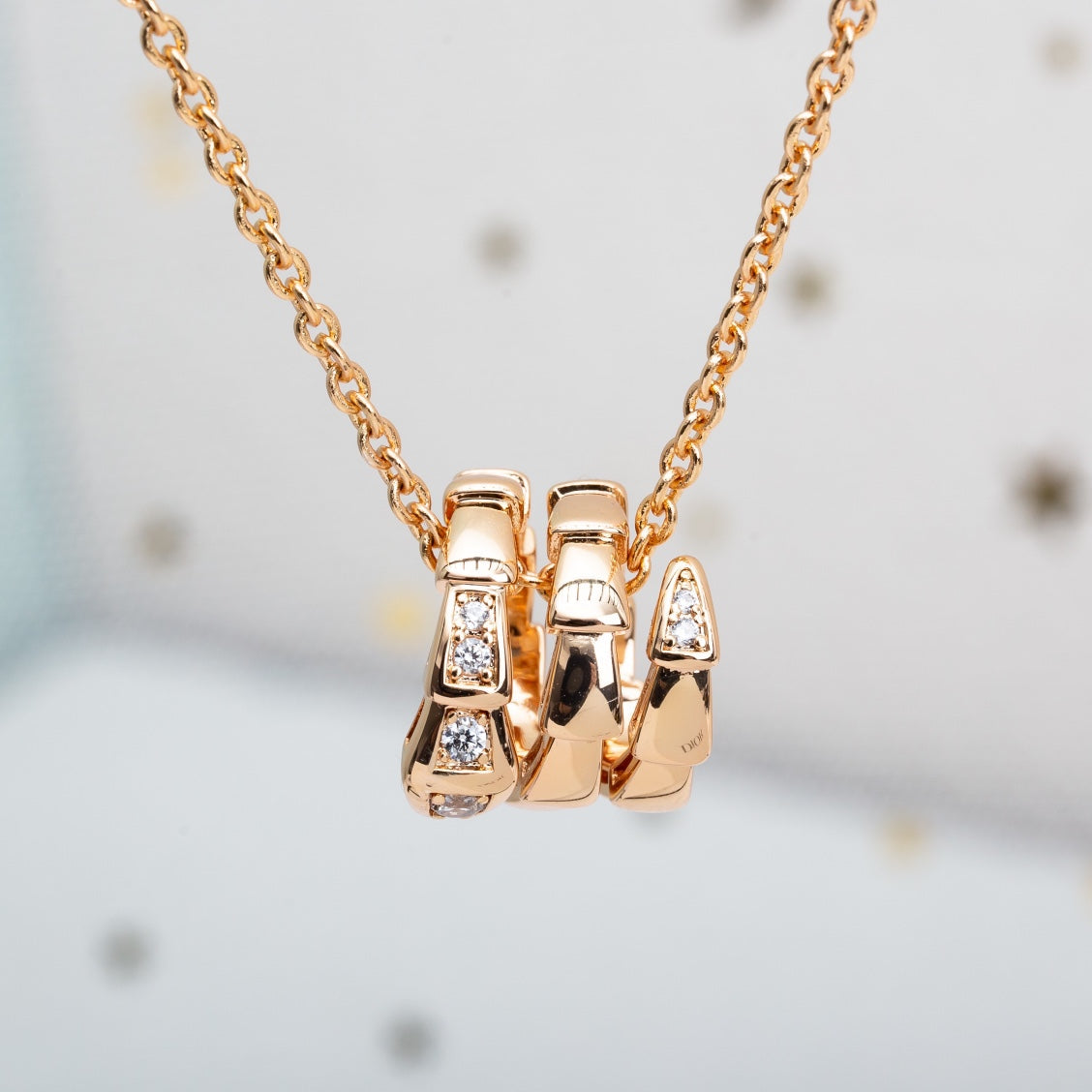 [Polaidi Jewelry]SERPENTI PINK GOLD NECKLACE DIAMOND