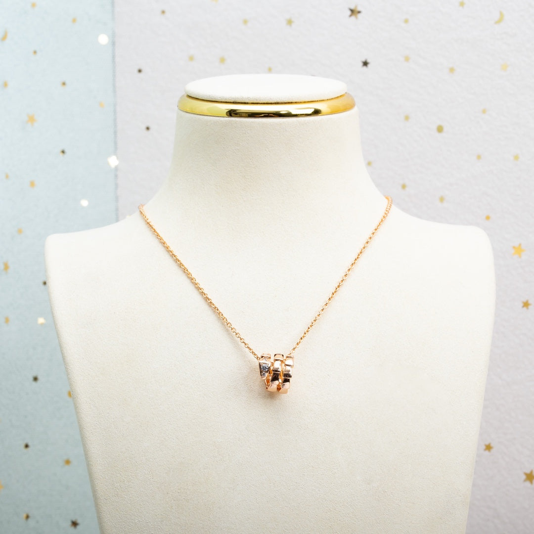 [Polaidi Jewelry]SERPENTI PINK GOLD NECKLACE DIAMOND