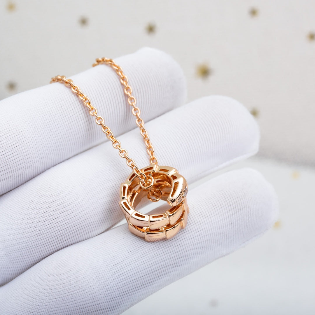 [Polaidi Jewelry]SERPENTI PINK GOLD NECKLACE DIAMOND